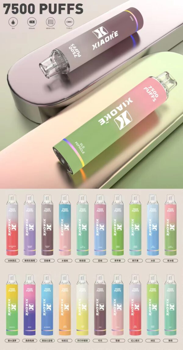 XIAOKE 梟客抛棄式7500口 ✨可充電🔋限時活動 滿7送1💖女生首選.