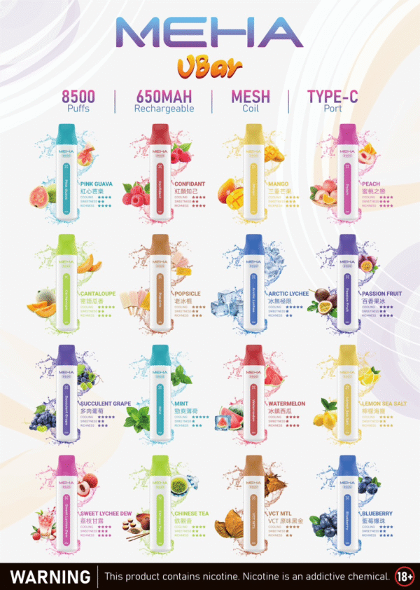 9月新品🔥MEHA魅嗨拋棄式8500口💖可充電🔋限時活動【滿十送一可備注口味】