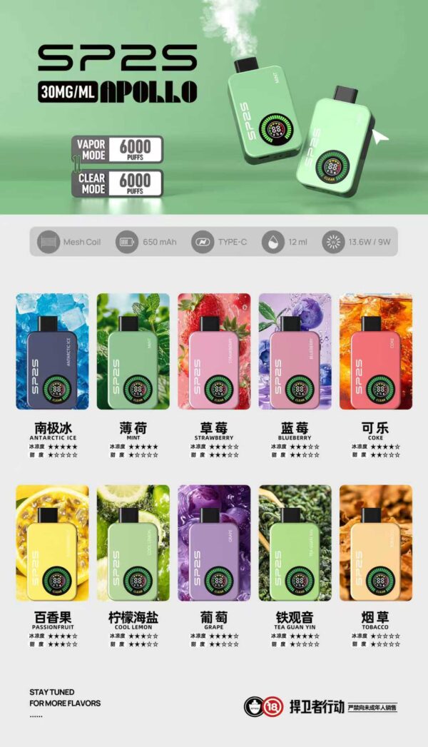 新品🔥SP2抛棄式12000口 室内搭飛機專用（有煙/無煙雙模式可調） 買十送一可備注口味